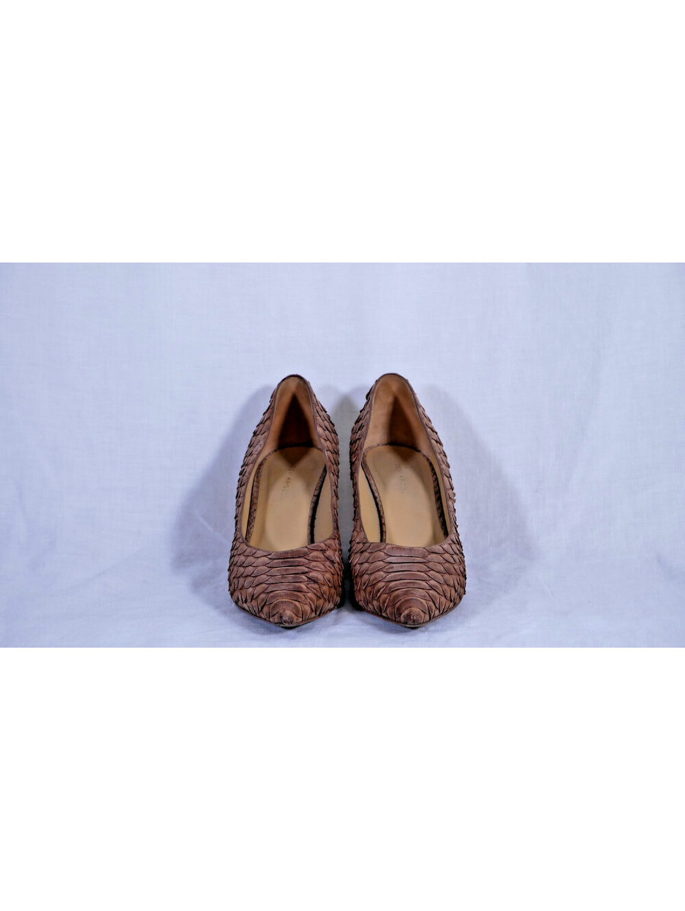 Devi Kroell Beige Snake Skin Boots Size 37